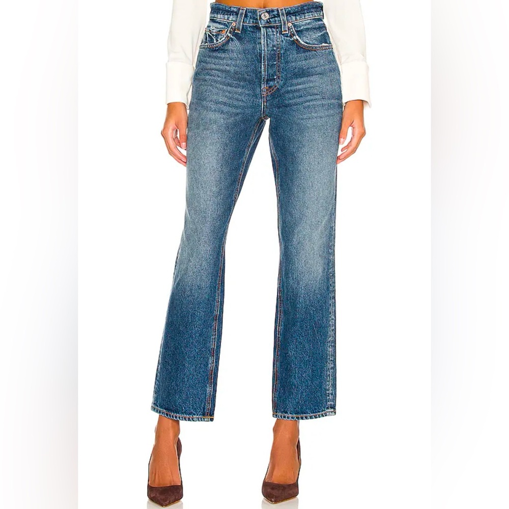 Grlfrnd the Cassidy mid rise straight jeans in tribeca size 30